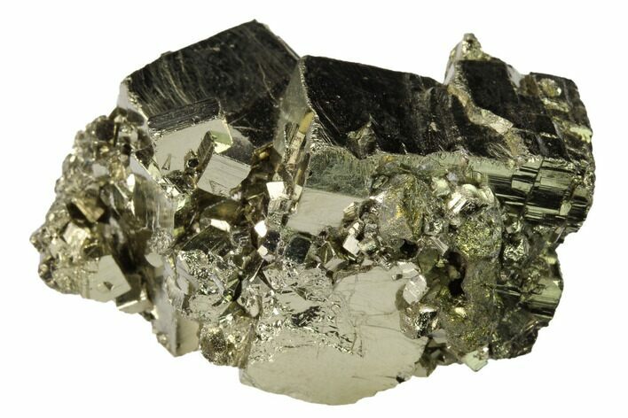 Shiny, Cubic Pyrite Crystal Cluster - Peru #167703